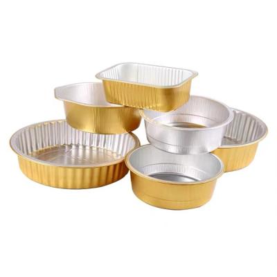 China Factory Price Disposable Aluminum Occasional Food Container Aluminum Foil Box With PP Plastic Cover for sale