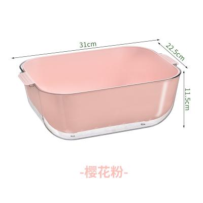 China Household Kitchen Double Layer Fruit Storage Drain Basket Storage Desktop Vegetable Plastic Baskets for sale