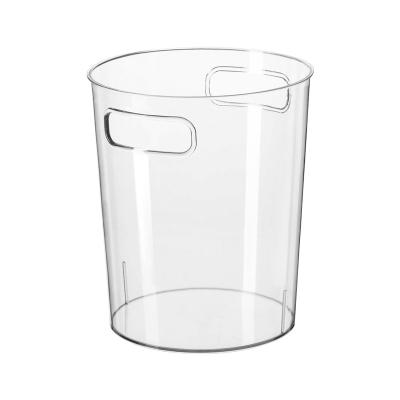 China Without Lid Small Round Plastic Clear Sensor Kitchen Trash Bin / Plastic Waste Bin Trash Can for sale