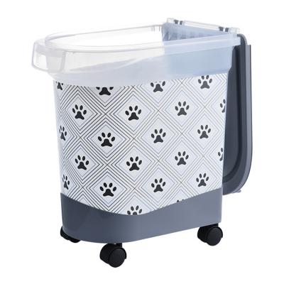 China Air Tight Stocked Pet Food Storage Container Pet Food Container With Scoopand Wheel for sale