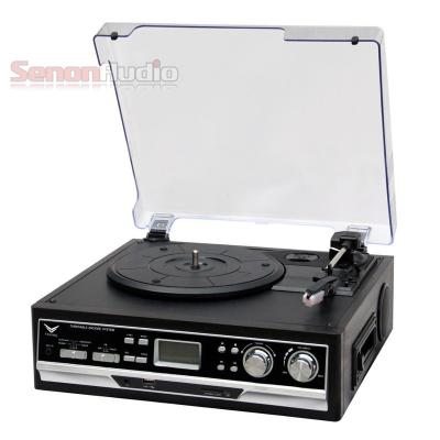 China USB CD MP3 Record Player Cassette Player Retro Turntable Radio Phonograph Wooden Programmable Game Cassette for sale