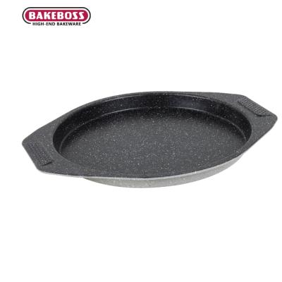 China Home Kitchen Restaurant BAKEBOSS Pizza Baking Mold Round Deep Carbon Steel Non-Stick Pizzas Pan Baking Tool Mold for sale