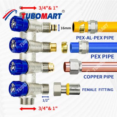 China La distribución de agua en latón Pex Manifold 2 - 12 salidas Manifold de plomería Pex en venta