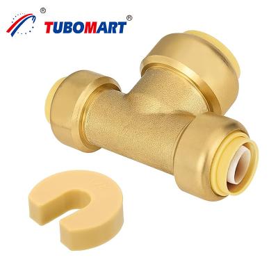 China 1/2-1 Inch Push In Elbow Fitting High Quality Quick Connection Lead-free Brass 3/4