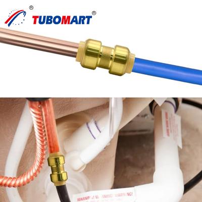 China Tubomart OEM C46500 Push In Connect Pex Fittings For Gas And Water Systems for sale