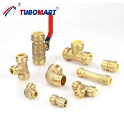 China 1/2 Inch Brass Push In Fittings PEX Pipe Connector For Reliable Water Supply for sale