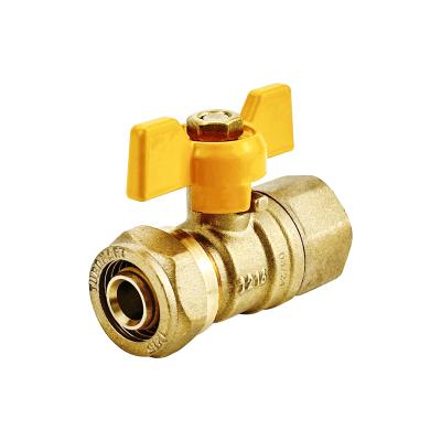 China 1/2' DN 20 Ball GAS Valve Brass Ball Valve 16mm PE-AL-PE PEX AL PEX GAS Pipe Ball Valve Te koop