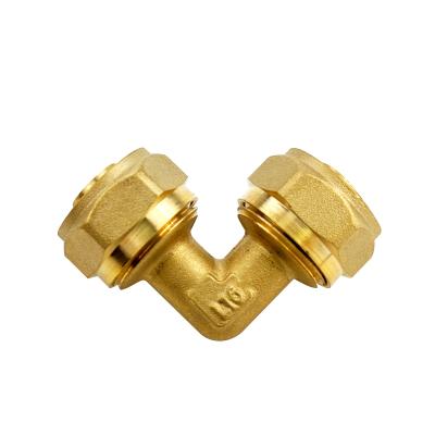 Cina Certified ISO Yellow brass color CNC Precision Machined Elbow Pex Compression Fitting in vendita