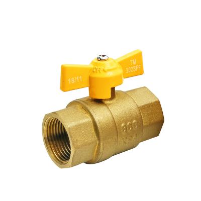 China OEM Brass Ball Valve Double Male Brass Material HPB 58-3A Long Handle Supply For Gas And Water for sale