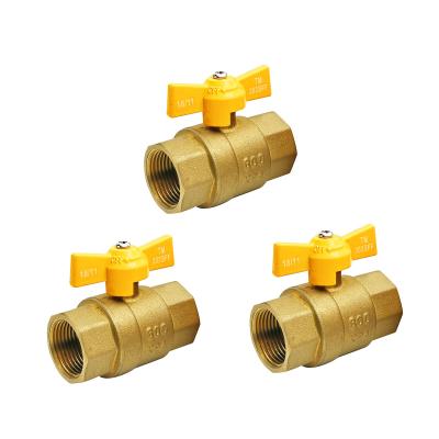 China All Standard Size Customized Yellow Gas Pipe Gas Valve With Butterfly Handle Color Options for sale