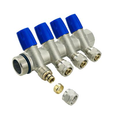 China Floor Heating Parts Customized Size Brass Pex Manifold With Customized Color Finishment In 2-6ways for sale