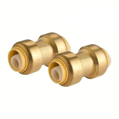 China Tubomart Shark Bite Fitting Hot Sale Brass Push Fittings Water Pumbing Materials Fittings Brass Tee Elbow Brass Fittings for sale