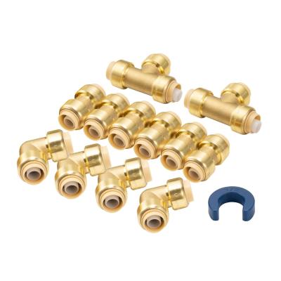 China OEM Push in Fitting Brass Coupling Quick Connector Push in Fitting Plumbing Water Pipe Push Fit Shark Bite for sale