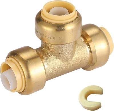 China Tubomart OEM Brass Lead Free Push Fit Fitting Shark Bite 1/2 Inch 3/ 4 Inch Pipe Fitting for sale