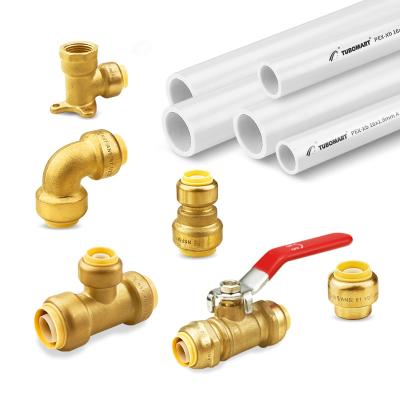 China Brass Push Fitting North America No Pb Push-to-connect Plumbing Fitting Elbow Pipe Fitting PEX COPPER Lead Free for sale