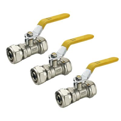 China Tubomart 1/2 3/4 Inch High Quality Yellow Handle Gas Control Valve Brass Ball Valve for Gas Gas Valve for sale