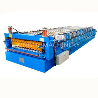 China Hotels Double Layer Tile Forming Machine Roof Tile Roll Forming Machine Galvanized Sheet Forming Equipment for sale