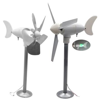 China Yard Garden Windmills Led Night Light Wind Power Turbine Model Generator Portable for sale