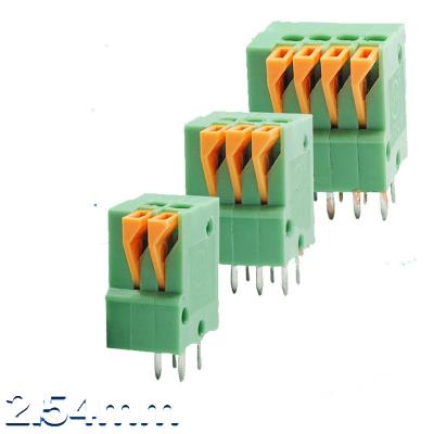 China 2.54mm Pitch PCB Screwless Spring Clamp Terminal Blocks Vertical Wiring for sale