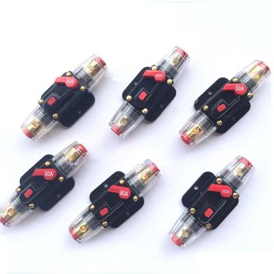 China Car Audio 30 to 100 Amp Circuit Breaker Manual Reset Switch Fuse Holder for sale