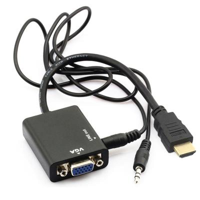 Cina maschio di 1080p Hdmi alla femmina di VGA con l'audio adattatore del convertitore di cavo per il PC di HDTV in vendita