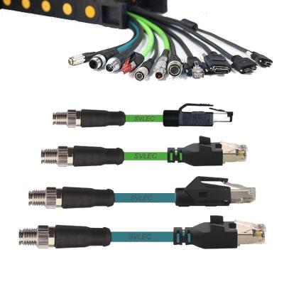 China Flexible Widerstand-Ankerkette M12 zu des Stecker-RJ45 dem Kabelstrang Verbindungsstück-Ethernet-Netzwerk Kabel-Cat6 schlüsselfertig zu verkaufen