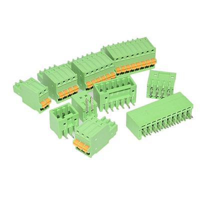 China 2.50mm Pitch Screwless Spring Crimping Pluggable PCB Terminal Blocks for sale