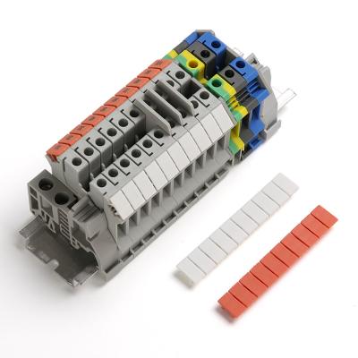 China ZB6 UK2.5B UK5N Din Rail Terminal Blocks Blank Maker Strips Orange White for sale