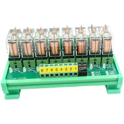 China 8 Ways Pluggable Relay Module PLC Output Amplifier Board DC 12V 24V for sale