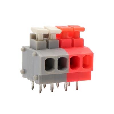 China 5.0mm Pitch Screwless Spring Clamp Terminal Blocks Jointable for sale