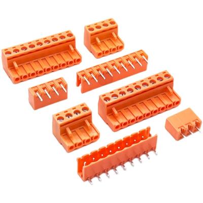 China Orange 5.08mm Abstandschraubklemme-Klemmenblock-Stecker + Pin Header Socket pWBs steckbarer zu verkaufen