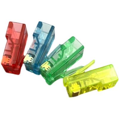 China Multicolour RJ45 8P8C Modular Plug Cat5E Ethernet Cable Connector Gold Plated 30um for sale