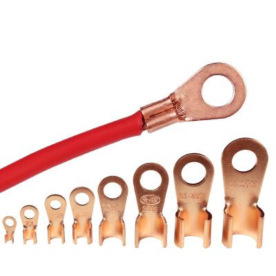 China Open Barrel Wire Crimp Copper Ring Lug Terminals OT 5A to 500A for sale