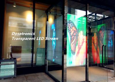 China Transparent Glass Advertising Led Display Screen , P6mm Led See Through Screen for sale