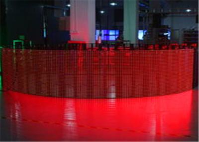 China P12mm Flexible LED Curtain Display , Transparent LED Mesh Screen Ultra Thin for sale