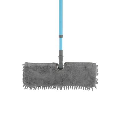 China Sustainable Cleaning Appliances Indoor Floor Easy Household Clean Rotating Flat Mop With Double Sided Chenille And Microfiber for sale