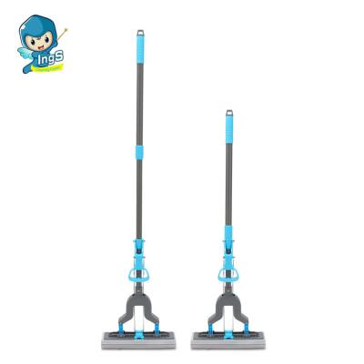 China Household Viable Hot Selling Floor Cleaning Butterfly PVA Sponge Mop Iron Magic Telescopic Sponge Brooms for sale