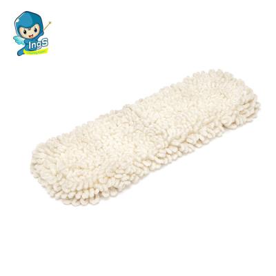 China Wholesale Viable Modern Simple Kitchen White Line Cotton Floor Mop Refill Cleaning Flat Mop Head for sale