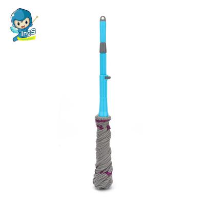 China New PP+microfiber+stainless Self Stainless Twist Swivel Magic Floor Broom Self Cleaning Wringing Broom Hot Steel for sale