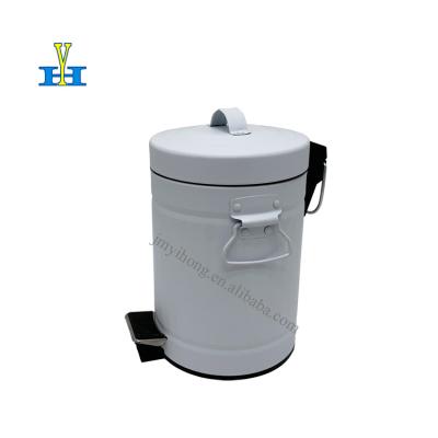 China 5L Durable High Quality Embossing Plastic Indoor Household Office Household Kitchen Foot Pedal Trash Can Bin for sale