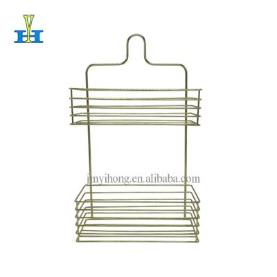 China Wall Mounted Type Modern Gold Plating Bathroom Wire Hanging Rack Shower Caddy Durable Type Rack for sale