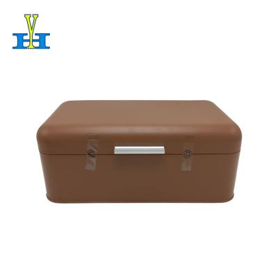 China Powder Coating Iron Bread Bin Kitchen Household Metal Bread Sustainable Hot Selling Storage Box for sale