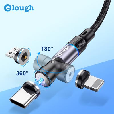 China 540Â ° Rotate magnetic fast cable charger mobile cable for phone 540 degree 2.4a data cables fast charging nylon braided magnetic ladekabel for sale