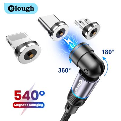 China 540Â ° Rotate Magnetic Fast Cable Magnetic Charging Cable 540 Degree 2.4a Data Cables Fast Charging iPhone 3 in 1 USB Magnetic Cable for sale