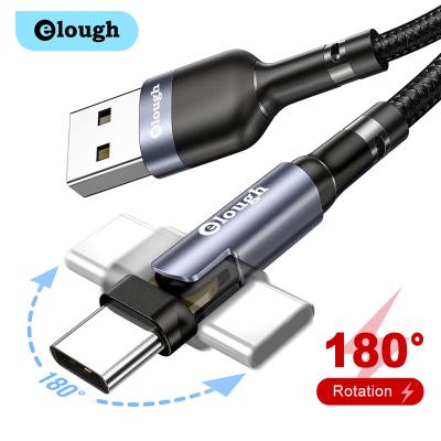 China 180Â ° High Quality Fast Rotating 3A USB Data Cable USB Type c Charging Cable 3a Fast Charging180 Degree Rotating Cable For Huawei Samsung for sale