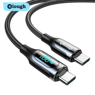 China Fast Charging 100W Power Outpur Elough Cable Usb C Digital Display For Usb C Led Digital Display PD 1m 2m Cable For Huwei for sale