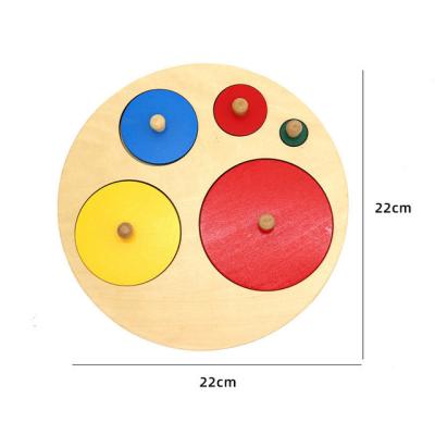 China Wooden Montessori Shape Wooden Educational Hand Grasping Board Teaching Aid Puzzle Board Geometric Toy for sale