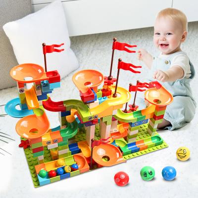 China Educational Deformation Building Toys Big Blocks 213 Pcs Rolling Ball Track Diy Slider for sale