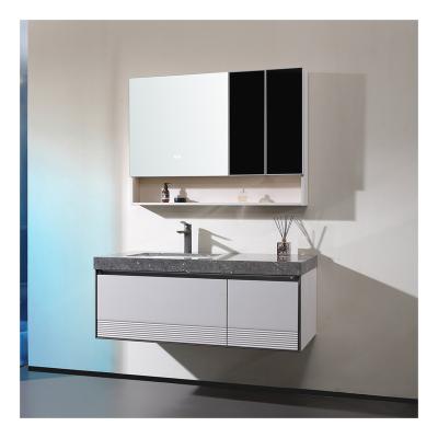 China Newer Design Anti Stain Solid Wood Waterproof Seamless Joint Cabinet Bathroom Vanity for sale