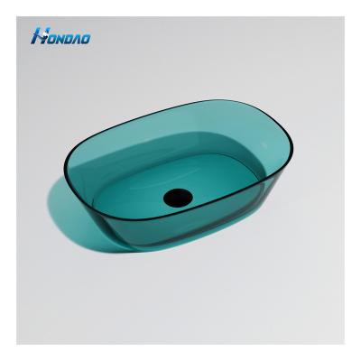 China Modern Resin Royal Color Vessel Sink Transparent Color Bathroom Basin for sale